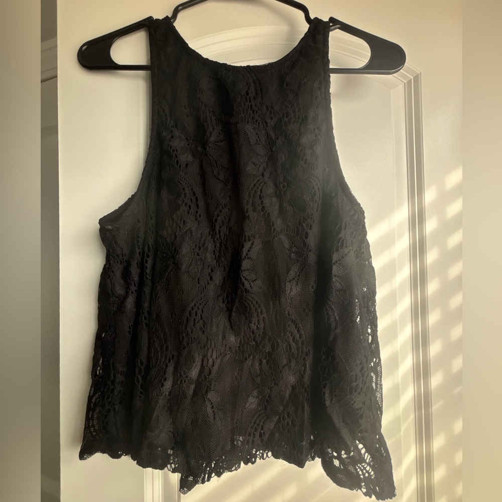 Black Asymmetrical Cut Out Tank Top